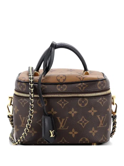 Pre-owned Louis Vuitton Vanity Handbag Reverse Monogram Canvas Pm Satchel In Brown