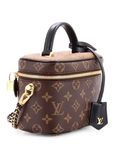 Pre-owned Louis Vuitton Vanity Handbag Reverse Monogram Canvas Pm Satchel In Brown