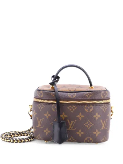 Pre-owned Louis Vuitton Vanity Handbag Reverse Monogram Canvas Pm Satchel In Brown