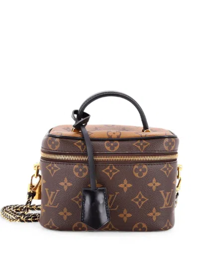 Pre-owned Louis Vuitton Vanity Handbag Reverse Monogram Canvas Pm Satchel In Brown