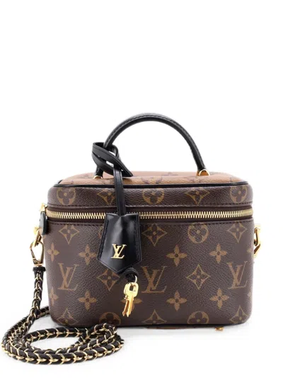 Pre-owned Louis Vuitton Vanity Handbag Reverse Monogram Canvas Pm Satchel In Brown