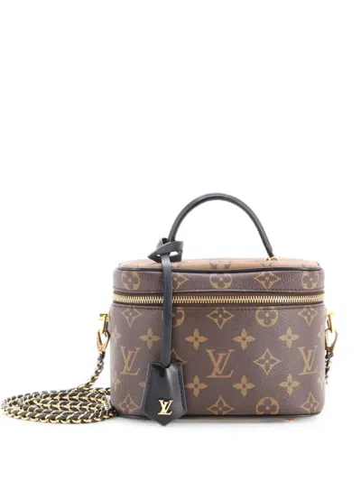 Pre-owned Louis Vuitton Vanity Handbag Reverse Monogram Canvas Pm Satchel In Brown