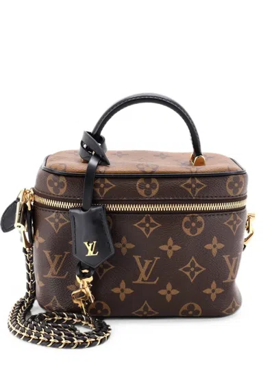 Pre-owned Louis Vuitton Vanity Handbag Reverse Monogram Canvas Pm Satchel In Brown