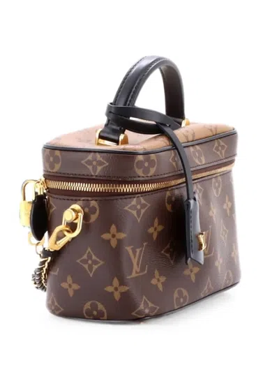 Pre-owned Louis Vuitton Vanity Handbag Reverse Monogram Canvas Pm Satchel In Brown