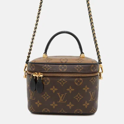 Pre-owned Louis Vuitton Vanity Nv Noir Monogram Monogram Reverse Canvas Size Pm In Brown