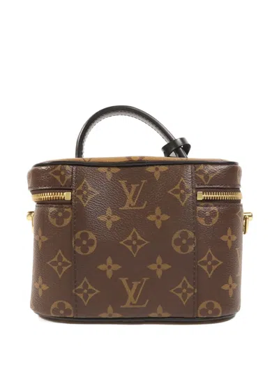 Pre-owned Louis Vuitton Vanity Pm Monogram Reverse Tote Bag In Brown