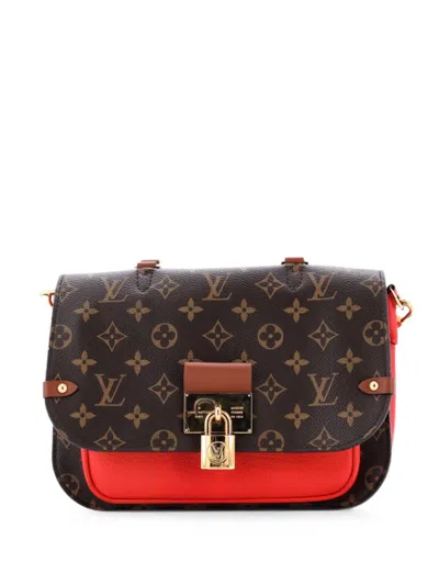 Pre-owned Louis Vuitton Vaugirard Handbag Monogram Canvas With Leather Satchel In Brown