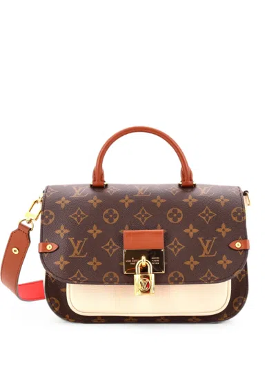 Pre-owned Louis Vuitton Vaugirard Handbag Monogram Canvas With Leather Satchel In Neutrals