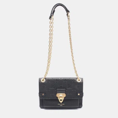Pre-owned Louis Vuitton Vavin Bb Chain Shoulder Crossbody Bag Monogram Empreinte Bk In Black