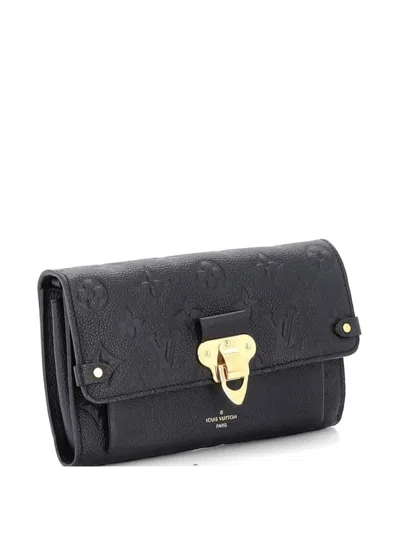 Pre-owned Louis Vuitton Vavin Chain Wallet Monogram Empreinte Leather Clutch Bag In Black