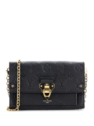 Pre-owned Louis Vuitton Vavin Chain Wallet Monogram Empreinte Leather Clutch Bag In Black