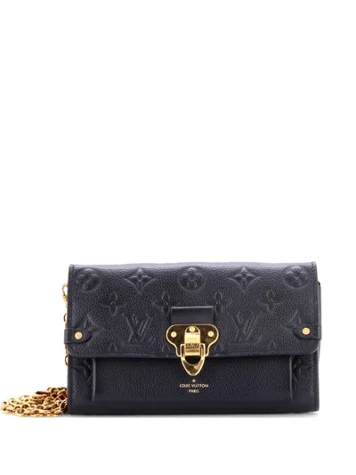 Pre-owned Louis Vuitton Vavin Chain Wallet Monogram Empreinte Leather Clutch Bag In Black