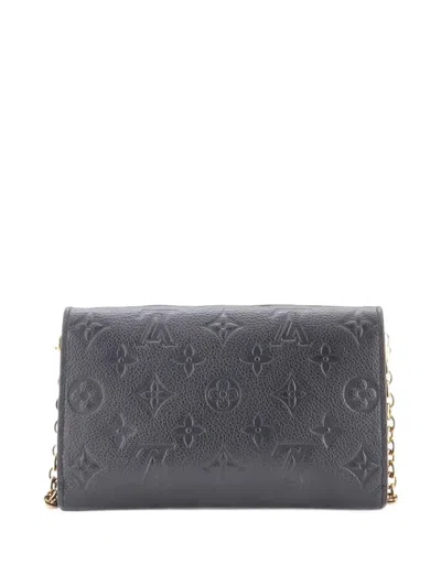 Pre-owned Louis Vuitton Vavin Chain Wallet Monogram Empreinte Leather Clutch Bag In Black