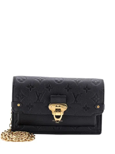 Pre-owned Louis Vuitton Vavin Chain Wallet Monogram Empreinte Leather Clutch Bag In Black