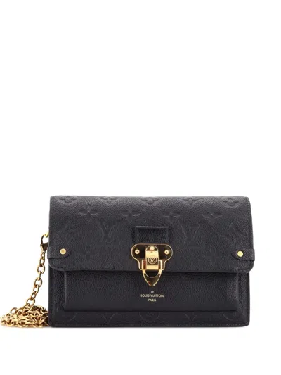 Pre-owned Louis Vuitton Vavin Chain Wallet Nm Monogram Empreinte Leather Crossbody Bag In Black
