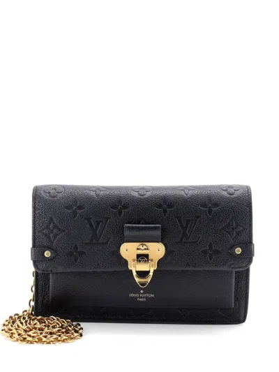 Pre-owned Louis Vuitton Vavin Chain Wallet Nm Monogram Empreinte Leather Crossbody Bag In Black
