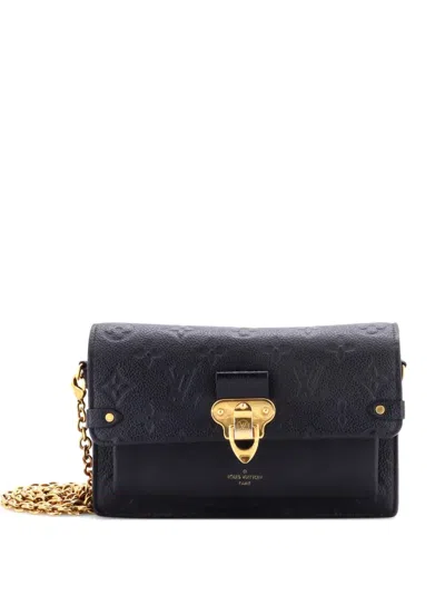 Pre-owned Louis Vuitton Vavin Chain Wallet Nm Monogram Empreinte Leather Crossbody Bag In Black