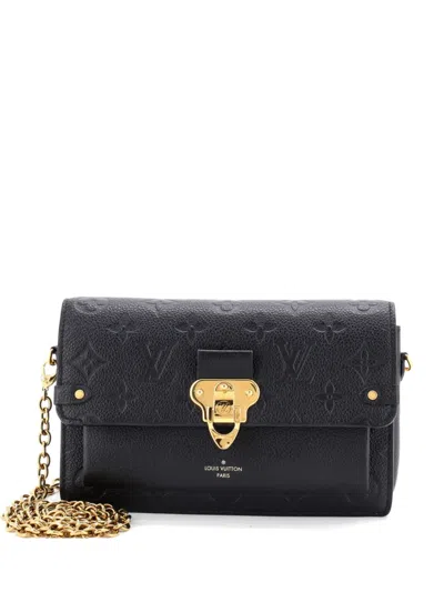 Pre-owned Louis Vuitton Vavin Chain Wallet Nm Monogram Empreinte Leather Crossbody Bag In Black