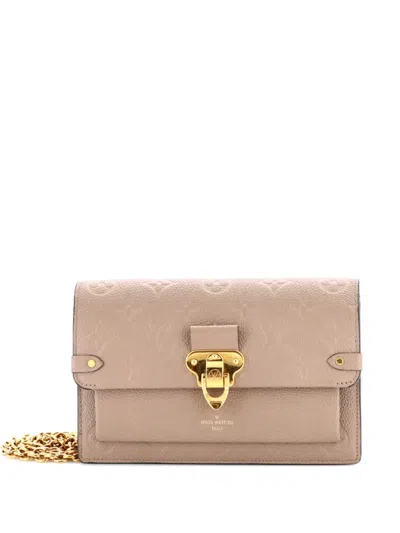 Pre-owned Louis Vuitton Vavin Chain Wallet Nm Monogram Empreinte Leather Crossbody Bag In Neutral