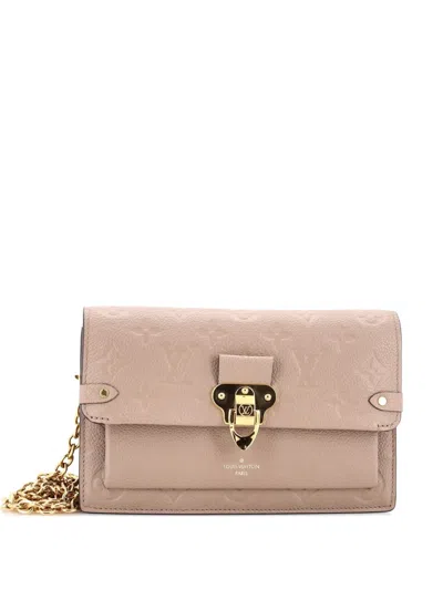 Pre-owned Louis Vuitton Vavin Chain Wallet Nm Monogram Empreinte Leather Crossbody Bag In Neutral