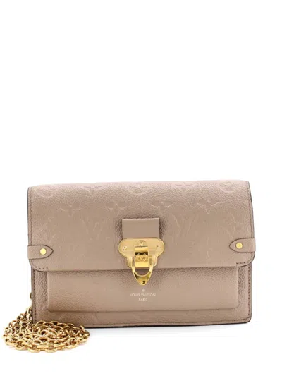 Pre-owned Louis Vuitton Vavin Chain Wallet Nm Monogram Empreinte Leather Crossbody Bag In Neutrals