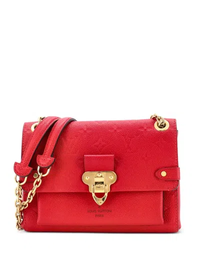 Pre-owned Louis Vuitton Vavin Handbag Monogram Empreinte Leather Bb Crossbody Bag In Red