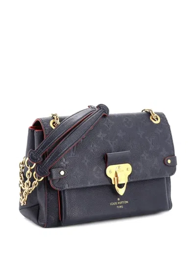 Pre-owned Louis Vuitton Vavin Handbag Monogram Empreinte Leather Pm Crossbody Bag In Blue