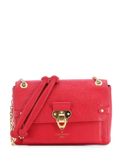 Pre-owned Louis Vuitton Vavin Handbag Monogram Empreinte Leather Pm Crossbody Bag In Red