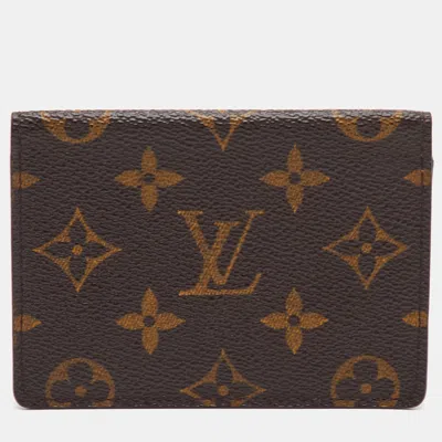 Pre-owned Louis Vuitton Vavin Monogram Canvas Card Case In Brown