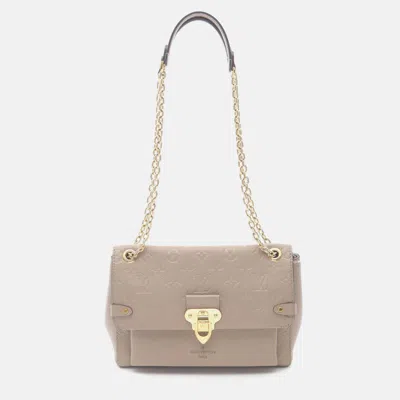 Pre-owned Louis Vuitton Vavin Pm Chain Shoulder Bag Monogram Empreinte Beige In Sand