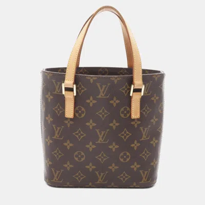 Pre-owned Louis Vuitton Vavin Pm Hand Tote Bag Monogram Canvas Leather Brown