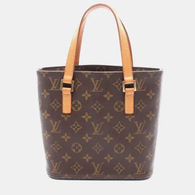 Pre-owned Louis Vuitton Vavin Pm Tote Handbag Monogram Canvas Leather Brown