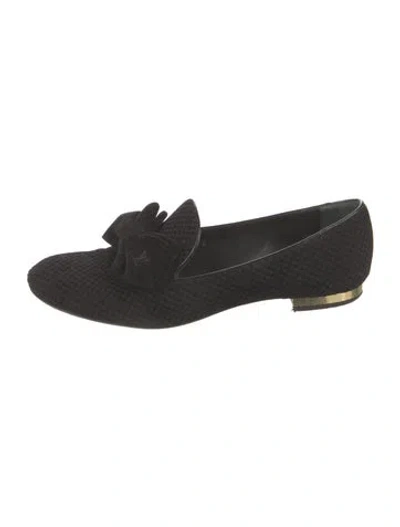Pre-owned Louis Vuitton Velvet Bow Accents Loafers In Black