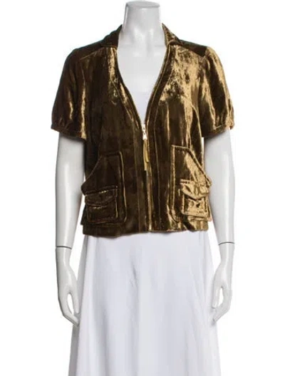 Pre-owned Louis Vuitton Velvet Jacket In Brown/gold