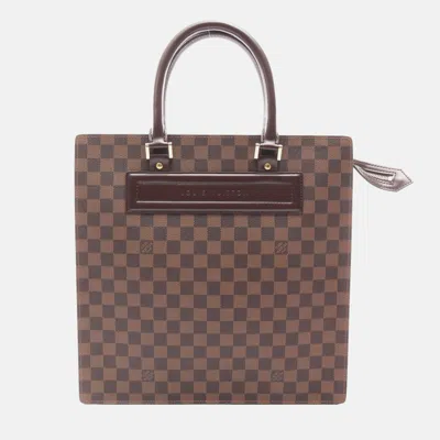 Pre-owned Louis Vuitton Venice Gm Tote Bag Damier Canvas Leather Ebene In Brown