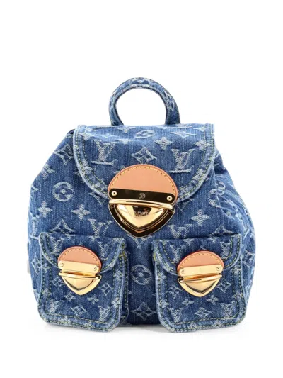 Pre-owned Louis Vuitton Venice Monogram Denim Backpack In Blue