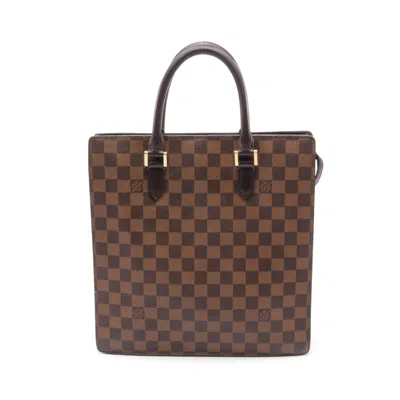 Pre-owned Louis Vuitton Venice Pm Damier Ebene Handbag Tote Bag Pvc Leather Brown