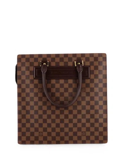 Pre-owned Louis Vuitton Venice Sac Plat Bag Damier Gm Tote Bag In Brown