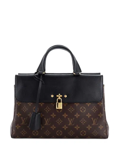 Pre-owned Louis Vuitton Venus Handbag Monogram Canvas And Leather Satchel In Black