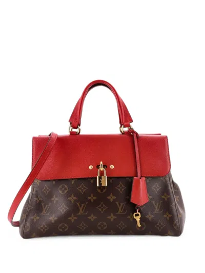 Pre-owned Louis Vuitton Venus Handbag Monogram Canvas And Leather Satchel In Red