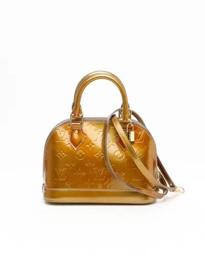 Pre-owned Louis Vuitton Vernis Alma Bb In Gold