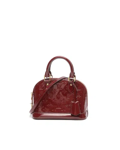 Pre-owned Louis Vuitton Vernis Alma Bb Bag In Burgundy