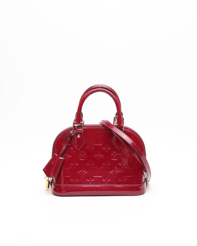 Pre-owned Louis Vuitton Vernis Alma Bb Bag In Red