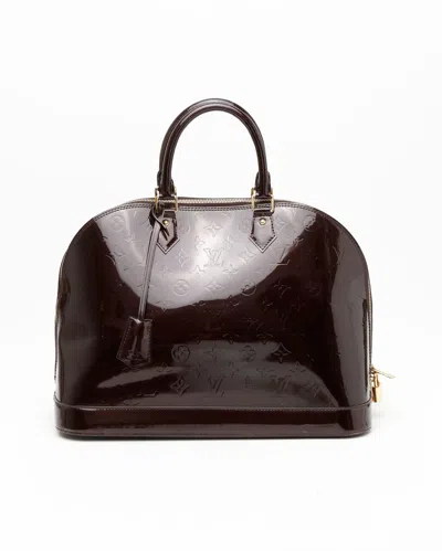 Pre-owned Louis Vuitton Vernis Alma Gm Bag In Red