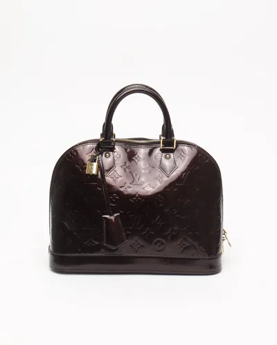 Pre-owned Louis Vuitton Vernis Alma Pm Bag In Red