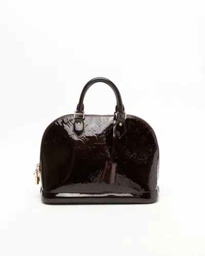 Pre-owned Louis Vuitton Vernis Alma Pm Bag In Burgundy