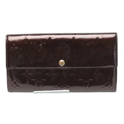Pre-owned Louis Vuitton Vernis Amarante Vernis Long Bill Wallet (bi-fold) ()