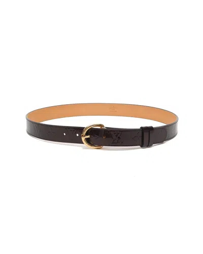 Louis Vuitton Vernis Belt, Size 90 In Burgundy