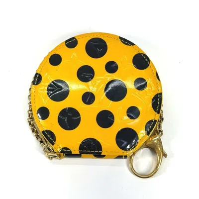 Pre-owned Louis Vuitton Vernis Black Yellow Patent Leather Coin Purse/coin Case ()
