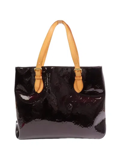 Pre-owned Louis Vuitton Vernis Brentwood Tote Bag In Red